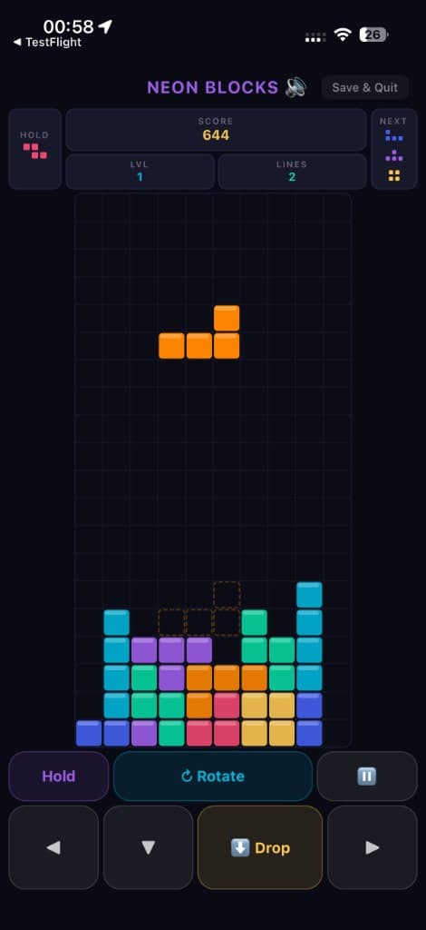 Neon Blocks — Block Drop screenshot